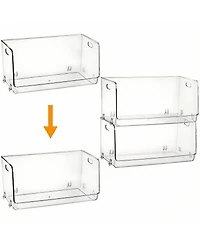 Yigii 2 Pack Stackable Clear Storage Bins for Kitchen & Home