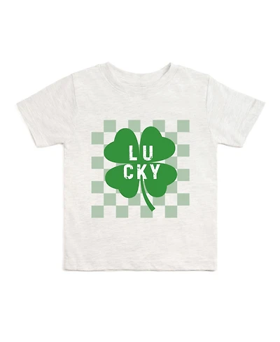 Sweet Wink Toddler Boys Lucky Shamrock Checkered St. Patrick's Day Short Sleeve T-Shirt