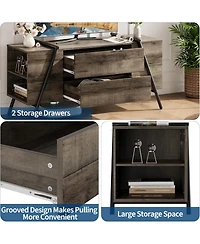 gaomon Tv Stand for 60/55/50/45 Inch Tv, 47" Mid Century Modern Entertainment Center for Living Room, Bedroom