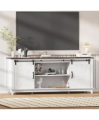 gaomon 66" Farmhouse Home Tv Stand for Up to 75" Television, Entertainment Center with Storage & Adjustable Shelf