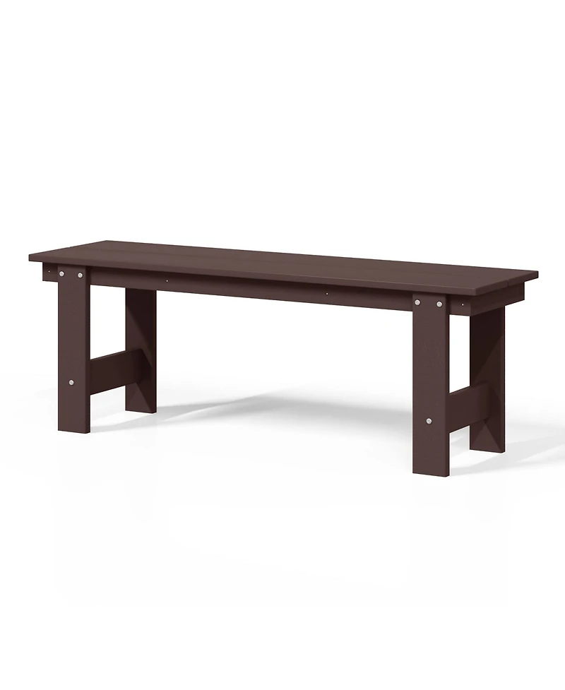 Outdoor Hdpe 48" Modern Backless Patio Bench