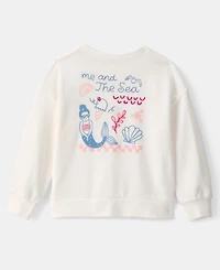 Carter's Girls' Toddler 2T-5T Mermaid French Terry Pull-On Sweatshirt