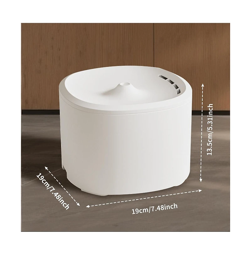 Aostirmotor Automatic Pet Water Fountain Cat Bowls, 3000ML/101 oz, White