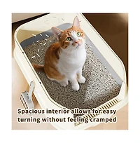 Aostirmotor Double-Door Cat Litter Box, Easy In & Out – Grey