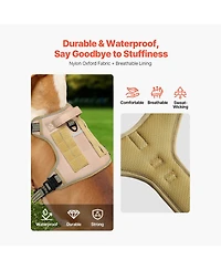 Aostirmotor Tactical Dog Harness for Large Dogs, No-Pull Adjustable Pet Vest with Handle & Leash