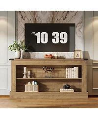 Tribesigns Farmhouse Tv Stand for 70-Inch Tv, 63" Entertainment Center with Storage, Modern Media Console Table