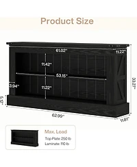 Tribesigns Farmhouse Tv Stand for 70-Inch Tv, 63" Entertainment Center with Storage, Modern Media Console Table