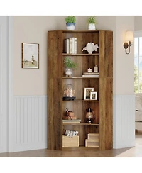 Tribesigns 6-Tier Corner Bookshelf, 70.9" Tall