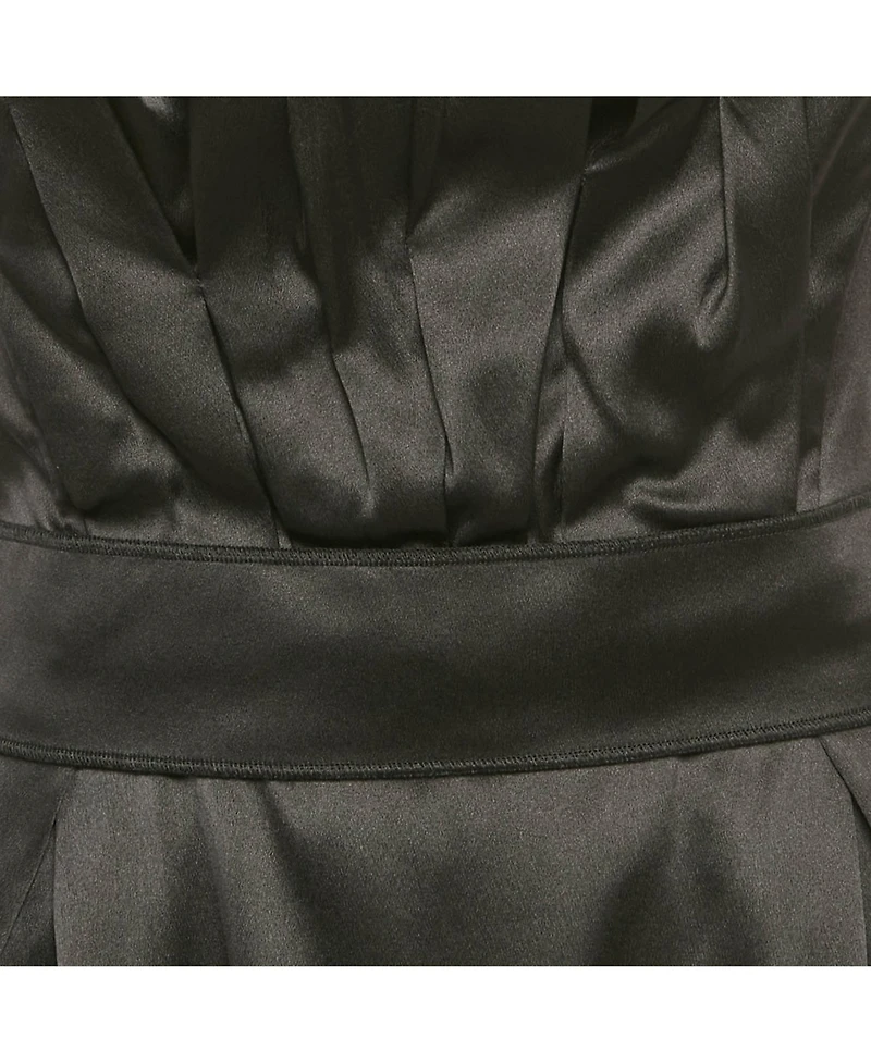 Pre-Owned Dolce & Gabbana Women's Black Satin Strapless Short Dress