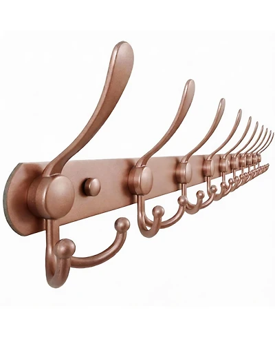 Yigii Heavy Duty 38" Long 10-Tri Hooks Coat Rack, Anti-Tear & Anti-Slide