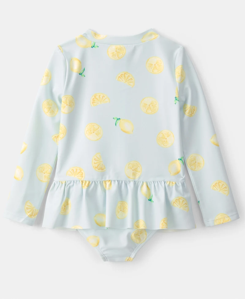Carter's Girls' Toddler 2T-5T Lemon Rashguard One-Piece Swimsuit