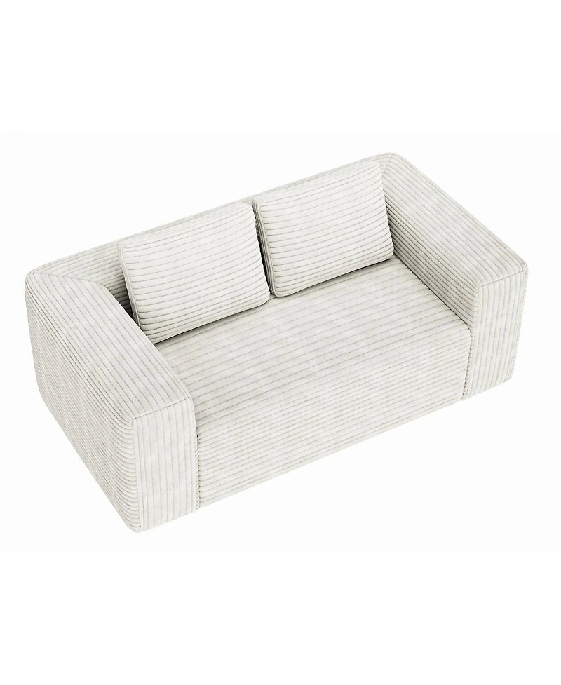 Streamdale Furniture Sofa in a Box Memory Foam 2-Seater Corduroy Couch, Easy Transport