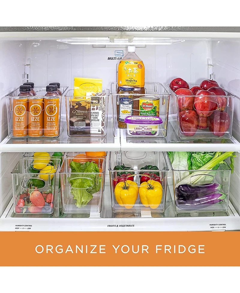 Sorbus 6 Piece Variety Pack Clear Storage Bins - for Kitchen, Cabinet Organizer, Pantry & Refrigerator