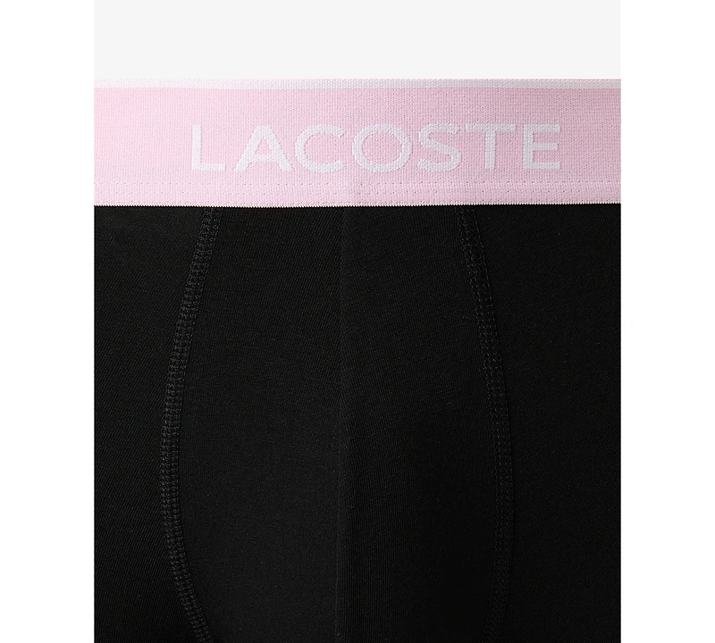 Lacoste Men's 3-Pack Regular Fit Logo Waistband Boxer Briefs