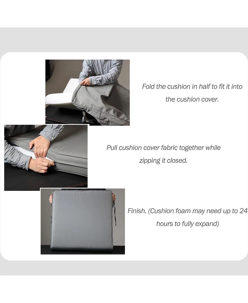 Aoodor Outdoor Chair Cushion W25''xD25'' Soft, Fade-resistant Polyester, Removable Cover with Hidden Zipper, Adaptable Secure Ties, Set of 2 Available