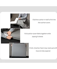 Aoodor Outdoor Chair Cushion W25''xD25'' Soft, Fade-resistant Polyester, Removable Cover with Hidden Zipper, Adaptable Secure Ties, Set of 2 Available