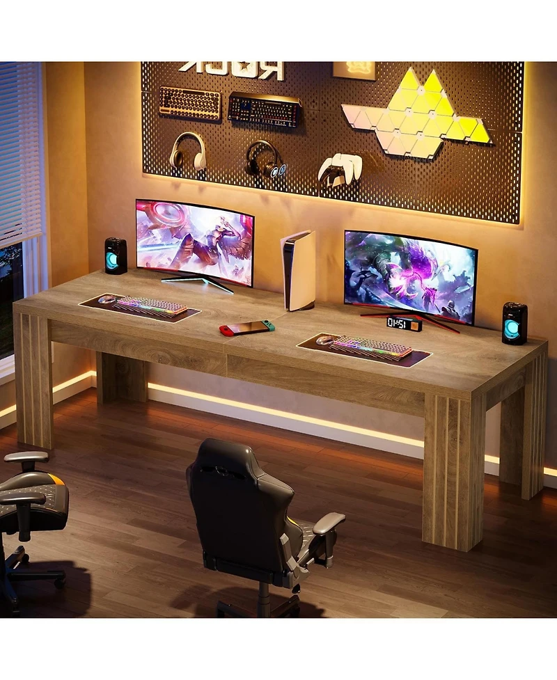 Tribesigns 78.7-Inch Extra Long Computer Desk, Two Person Double Gaming Desk for 2 People, Workstaion