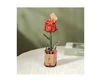 Flash Popup Diy 3D Wood Puzzle Red Rose 106pcs