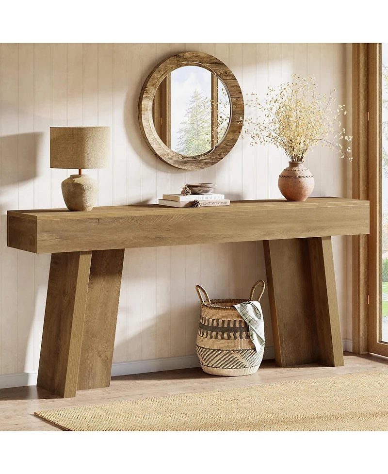 Tribesigns 70.9-Inch Long Console Table, Farmhouse Narrow Entryway Table Behind the Couch