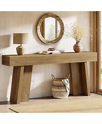 Tribesigns 70.9-Inch Long Console Table, Farmhouse Narrow Entryway Table Behind the Couch