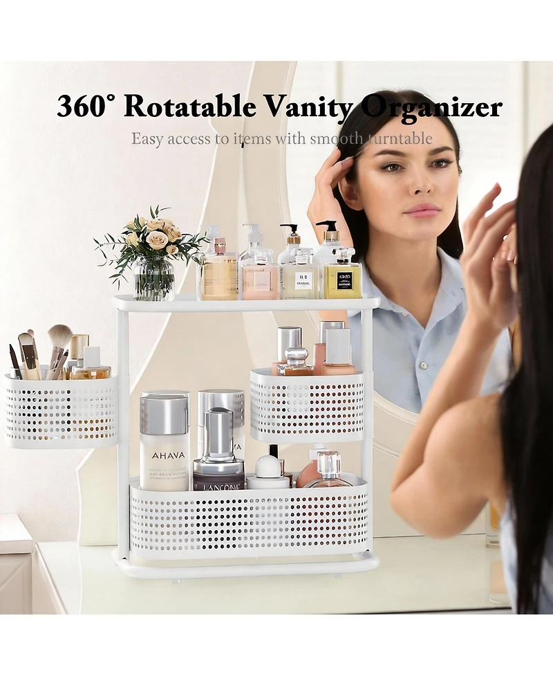 Yigii 360 Degree Rotating 3-Tier Organizer for Bathroom, Bedroom, Office