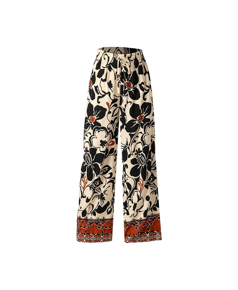 Ivonne Women's Floral Wide Leg Trousers