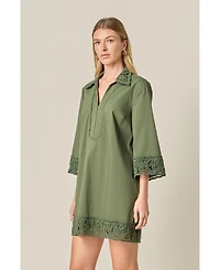 English Factory Women's Crochet Accent Mini Dress