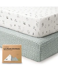 KeaBabies Lyra Muslin Crib Sheets for Boys, Girls, 2pk 52x28 Cotton Baby Mattress Fitted, Soft, Breathable