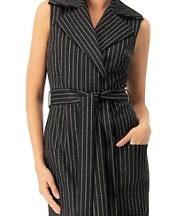 Ivonne Women's Double-Breasted Striped Midi Dress