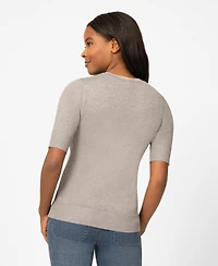 Melissa Paige Women's Whip Stitch Elbow-Sleeve Sweater