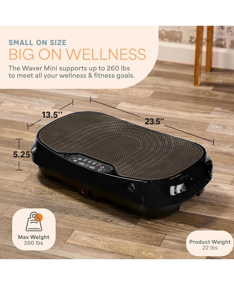 LifePro Waver Mini Vibration Plate – Whole Body Vibration Machine for Weight Loss, Toning, Wellness