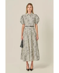 English Factory Women's Print Button Up Maxi Dress