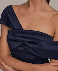 Donna Karan New York Women's One Shoulder Twisted Gown