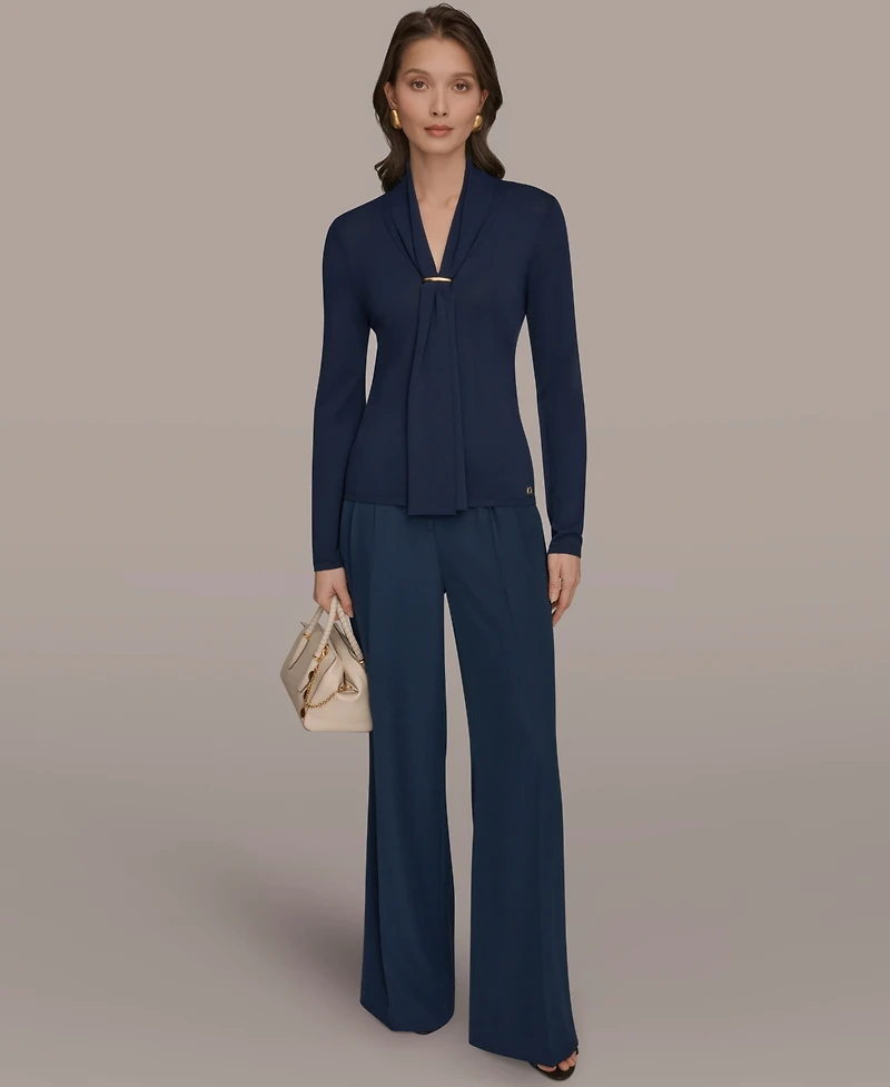 Donna Karan New York Women's Long-Sleeve V-Neck Sweater