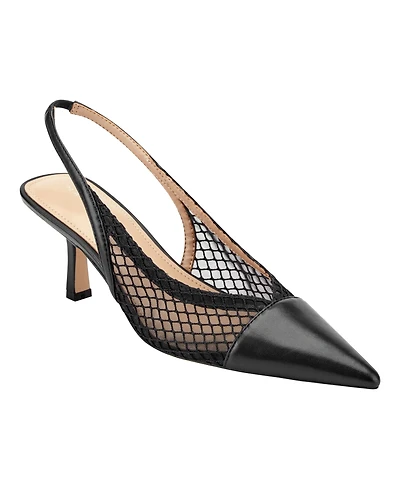 Marc Fisher Ltd Women's Gipsi Mesh Slingback Kitten Heel Pumps