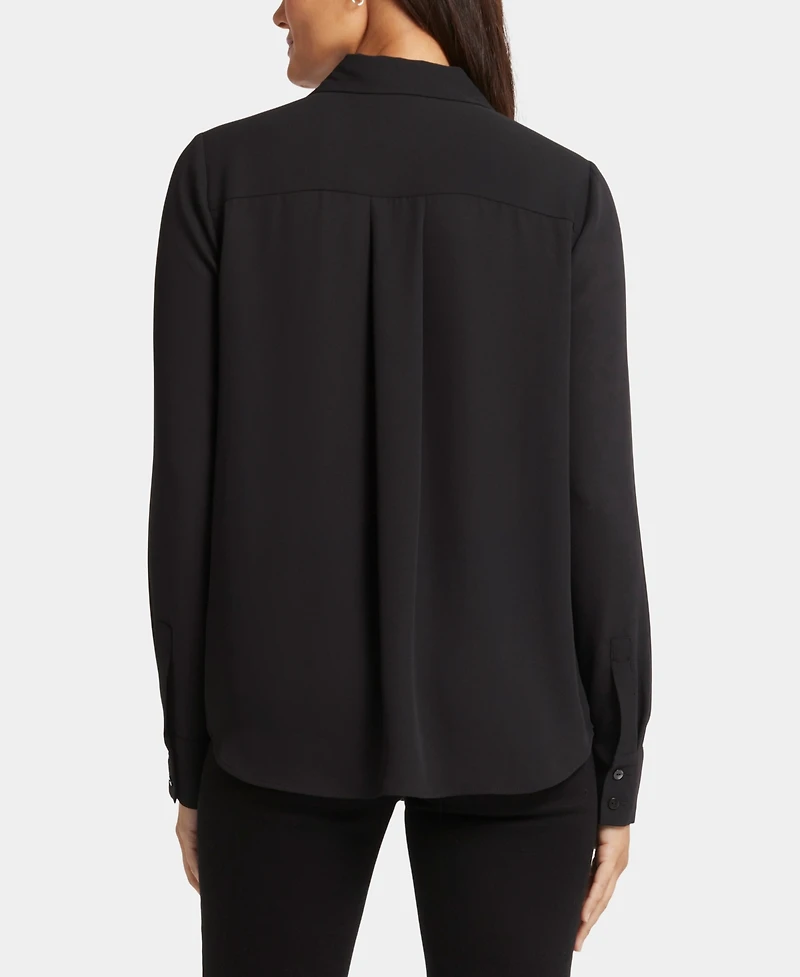 Nydj Women's Tuxedo Long Sleeve Collared Top