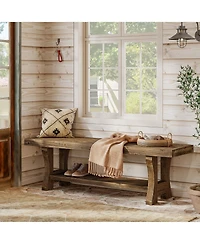 "Tribesigns 55'' Solid Wood Entryway Bench for Bedroom, Hallway & Dining Room"