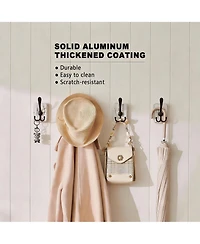 Yigii 4 Pack Rustic Iron Hooks, Heavy Duty, Adhesive & Drill Mount, Farmhouse Decor