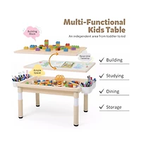 Kinder King Kids Table and Chair Set, Activity Desk for Drawing, Building Blocks, Play, Pink