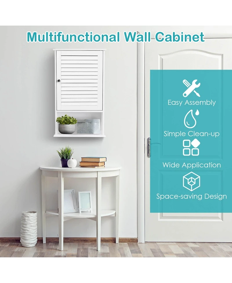 sumyeg 27.5 Inch Wall Hanging Bathroom Storage Cabinet Organizer