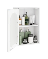 sumyeg Bathroom Wall Storage Cabinet with Tempered Glass Door and Adjustable Shelf