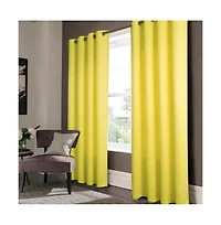 Olivia Gray Dixon Embossed Damask Pattern Blackout Grommet Panel - 52x90", Yellow