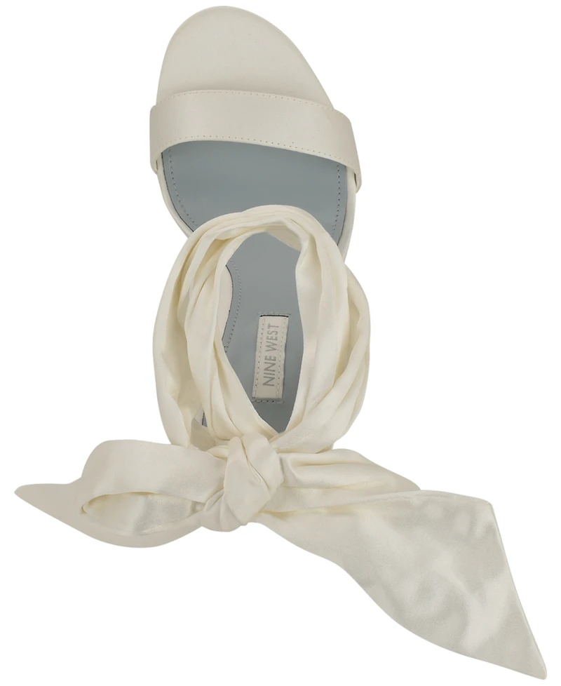 Nine West Women's Maddie Bridal Ankle Tie Wrap Stiletto Heel Sandals