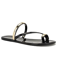 Nine West Women's Seashell Toe Ring Slip-On Flat Sandals