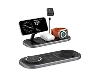 Risokeys Foldable Wireless Charger with Charging Port - Magnetic 3-in-1 Charging Station