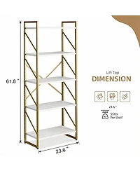 Yigii 5 Tier Bookshelf for Bedroom/Living Room