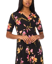 Msk Women's V-Neck Twist Front Midi Dress