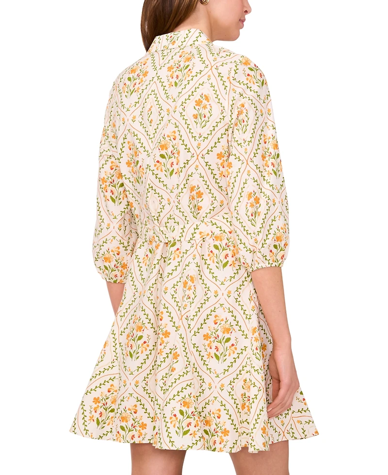 Msk Women's Long-Sleeve Collared Dress