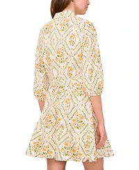 Msk Women's Long-Sleeve Collared Dress