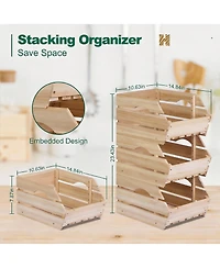 Yigii Wooden Stackable Storage Bins